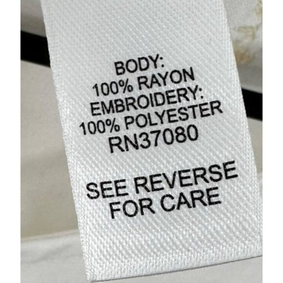 Cato Blouse Women 18/20W Long Balloon Sleeve White Cream Embroidered Elastic Hem - Picture 6 of 9